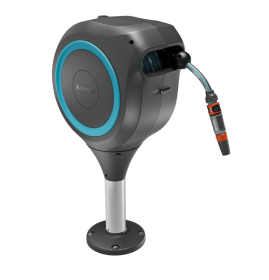 Ritė žarnai GARDENA Rollup S, tvirtinima prie terasos, automatinė, turkio sp., 360° pasukama