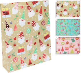 Dovanų maišelis, 3 skirtingi dizainai, 33 x 9,6 x 41 cm