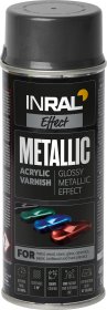 Aerozolinis akrilinis lakas INRAL Metallic, 400 ml, grafito juodi