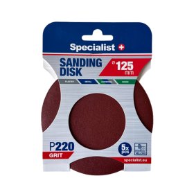 Šlifavimo diskas SPECIALIST+, P220, 125 mm, 5 vnt.
