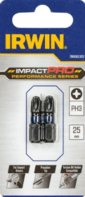 Smūginiai sukimo antgaliai IRWIN Impact Pro, 25 mm, 2 x PH3