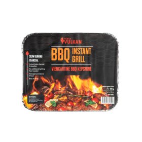Vienkartinė kepsninė VULKAN, su medžio anglies briketais, 60 min, 270x220x50 mm