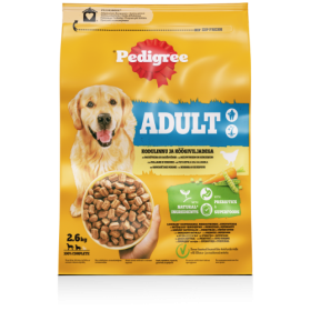 Sausas ėdalas šunims PEDIGREE, su paukštiena ir daržovėmis, 2.6kg