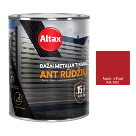 Dažai metalui ALTAX, raudona, blizgi, RAL 3020, 0,75 l