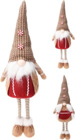 Kalėdinė dekoracija Nykštukas, stovintis, smėlio sp., 2 dizainai (berniukas ir mergaitė), 19 x 13 x 64 cm