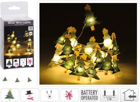 Šviečianti girlianda, su 20 lempučių, šiltos šviesos, 4-ių dizainų, ilgis 1,10 m, IP20