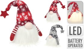 Kalėdinė dekoracija Gnomas, su LED, aukštis 48 cm, 2 rūšių