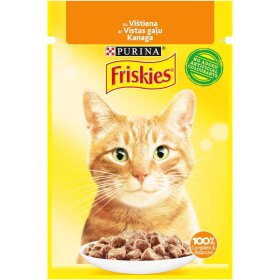 Kačių ėdalas PURINA FRISKIES, su vištiena, konservuotas, 85g