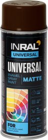 Aerozoliniai dažai INRAL Universal, RAL8017, 400ml šokoladiniai, pusiau matiniai