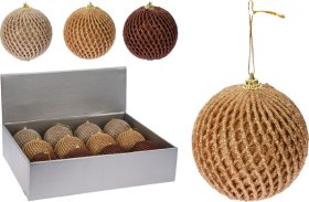 Eglutės žaisliukas su tinklu, rudos, oranžinės sp., 80 mm