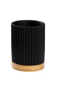 Stiklinė RIDDER Bailey Black, pastatoma, juoda, poliresinas/bambukas, 2173110