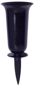 Plastikinė įsmeigiama kapų vaza, 13 x 32,7 cm., 1,2 l, juodos sp.
