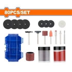 Tiesinio šlifuoklio priedų rinkinys WADFOW, 80 vnt., WRR7080