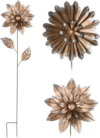 Sodo dekoracija GĖLĖ, aukso sp., įsmeigiama, 20 x 2 x 79 cm., trys skirtingi dizainai