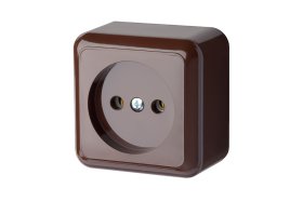 Kištukinis lizdas LIREGUS Delta, 1 vietos, paviršinis, rudos sp., be įžeminimo, PKL 10-002.Delta/R