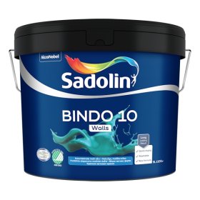 Vandeniniai vidaus dažai SADOLIN Bindo 10, 9 l, BW bazė, balti, plaunami