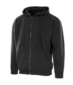 Džemperis HERVIN, su užtrauktuku, juoda spalva, sudėtis: medvilnė 50%, poliesteris 50 %, L dydis, DUJ02