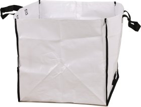 Sulankstomas maišas sodo atliekoms, 100 l, 42 x 42 x 42 cm, 120 g/m2, su rankenomis, baltos sp.