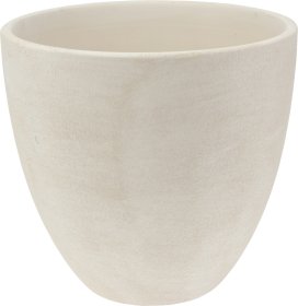 Keraminis lauko vazonas, baltos sp., 16,5 x 16,5 x 16 cm.