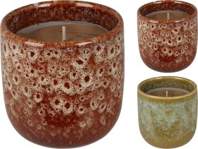 Žvakė keraminiame indelyje, 9 cm, 2 spalvos