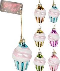 Eglutės žaisliukas Keksiukas, stiklas, 6 skirtingi dizainai, 6,5 x 6,5 x 9,8 cm