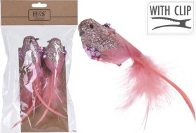 Segtukų rinkinys Paukščiai, 15 cm, rožinės sp., 2 vnt.