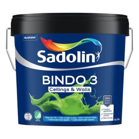 Vandeniniai vidaus dažai SADOLIN Bindo 3, 4,5 l, BW bazė, balti, visiškai matiniai