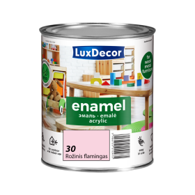 Universali akrilinė emalė LUXDECOR, 0,75 l, (30) Rožinis flamingas, matinė, vandens pagrindu