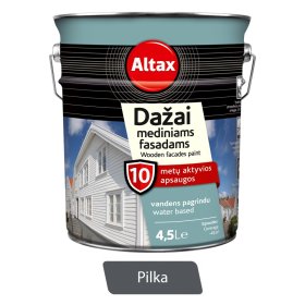 Vandeniniai dažai ALTAX, mediniams fasadams, pilka, 4,5 l