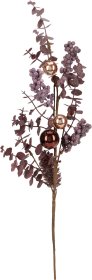 Dekoratyvinė šakelė, su uogomis ir violetiniais lapais, 15 x 10 x 65 cm