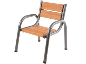 Kėdė PATIO Park Lux, medis, plienas, rudos sp., maksimali apkrova iki 250 kg,65 x 74 x 86 cm