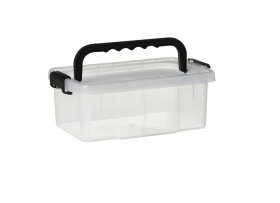 Daiktadėžė PLAST TEAM Uno Box, dangtis su rankena, skaidri, 17,5 x 10,5 x 28,8 cm, 2,5 l