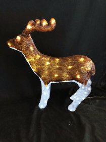 Šviečianti dekoracija SUNLUX D180L-AC-NEW4, elnio formos, 80 LED, aukštis 54 cm, balta spalva, tinka naudoti lauke, IP44