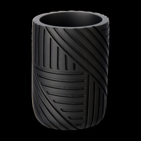 Stiklinė SEPIO Nairobi black, pastatoma, keramika, juodos spl.