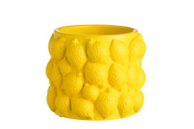 Kambarinis keraminis vazonas 4Living Lemon, geltonos sp., 14,5 x 14,5 x 12 cm.