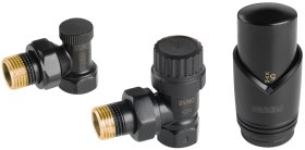 Termostatinis rinkinys FERRO, 1/2'', kampinis, juodas, ZTM31BL