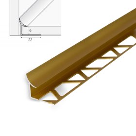 Aliumininė grindų juostelė HESORA H 65 D1, 0.9 x 270 cm, mat. aukso spalvos, kilmės šalis ES