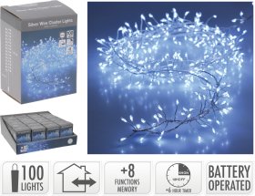 LED girlianda, 100 lempučių, ilgis 1 m, baltos sp.