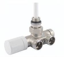 Kampinis vožtuvas džiovintuvui CARLO POLETTI, vienvamzd./dvivamzd. sist., 40mm tarp ašių, mat.chrom.