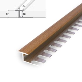 Aliumininis grindų profilis HESORA H 21 D7, 1,5 x 1 x 250 cm, universalus, lankstus tam.ąžuolo spalvos, kilmės šalis ES