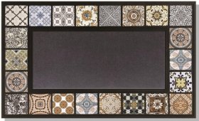 Kilimėlis RICCO Flora Mix, 45 x 75 cm, 100% poliesteris, PVC pagrindas, 622-000