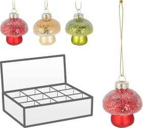 Eglutės žaisliukas Grybas, 3 skirtingų spalvų, 4 x 4,5 cm