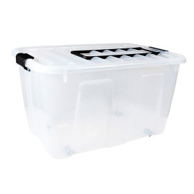 Daiktadėžė PLAST TEAM Home Box, su dangčiu, skaidri, 71 x 38,7 x 48 cm, 86 l