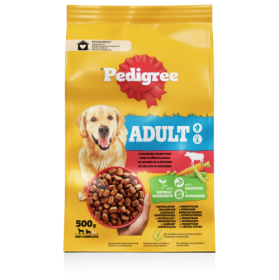 Sausas ėdalas šunims PEDIGREE Adult, su jautiena ir daržovėmis, 500 g