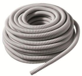 Gofruotas vamzdis ELECTRALINE 20941145I, D16mm, su viela, polipropileninis, behalogeninis-nedegus, pilkos spalvos, ICTA 3422 COM GUIA, 10m.