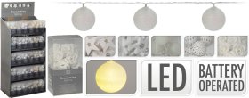 Šviečianti girlianda, su 10 LED burbulų, 6-ių dizainų, ilgis 1,3 m