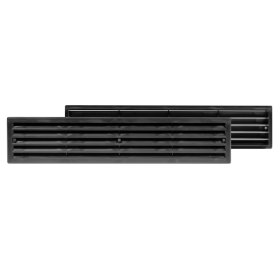 Ventiliacinės grotelės EUROPLAST VR459M, 450 x 92, plastikinės, durims, juodos spalvos