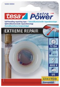 Silikoninė juosta TESA Xtreme Repair, 19 mm x 2,5 m, skaidri, užsivulkanizuojanti