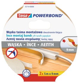 Dvipusio lipnumo juosta TESA Slim, 9 mm x 5m