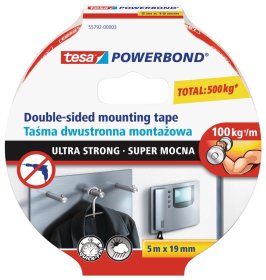 Dvipusio lipnumo juosta TESA Ultra Strong, 19 mm x 5 m